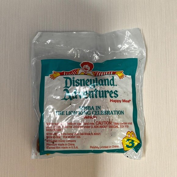 Vintage Simba Vehicle McDonald's Happy Meal Disneyland Adventures Toy - 1994 - Picture 1 of 4